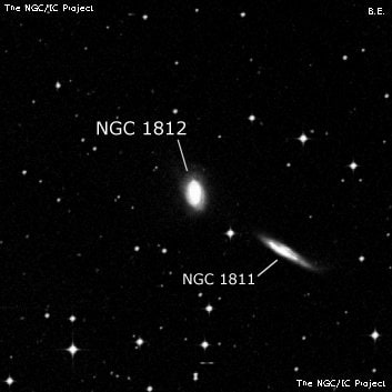 NGC 1812 - спиральная галактика. Описание NGC 1812:, Галактика в созвездии Голубь