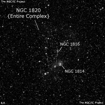 NGC 1820 - рассеянное скопление звёзд. Описание NGC 1820:, Рассеянное скопление в созвездии Золотая Рыба