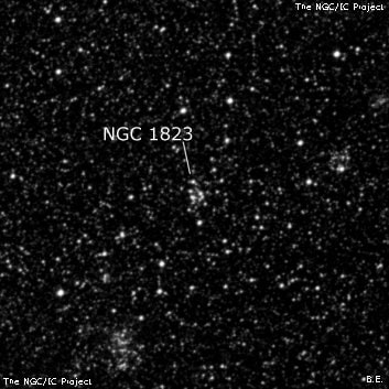 NGC 1823 - рассеянное скопление звёзд. Описание NGC 1823:, Рассеянное скопление в созвездии Столовая Гора