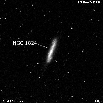 NGC 1824 - спиральная галактика с баром. Описание NGC 1824:, Галактика в созвездии Золотая Рыба