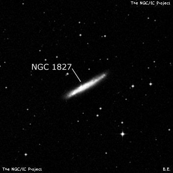 NGC 1827 - спиральная галактика с баром. Описание NGC 1827:, Галактика в созвездии Голубь