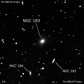 NGC 183 - эллиптическая галактика. Описание NGC 183:, Галактика в созвездии Андромеда