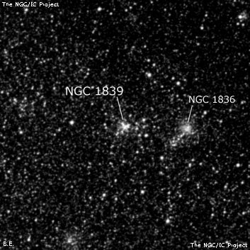 NGC 1839 - рассеянное скопление звёзд. Описание NGC 1839:, Рассеянное скопление в созвездии Золотая Рыба