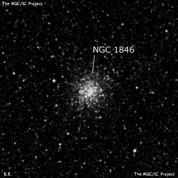 NGC 1846 - рассеянное скопление звёзд. Описание NGC 1846:, Шаровое скопление в созвездии Золотая Рыба