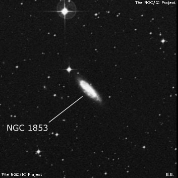 NGC 1853 - спиральная галактика с баром. Описание NGC 1853:, Галактика в созвездии Золотая Рыба