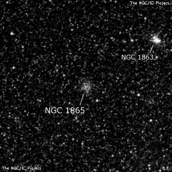 NGC 1865 - рассеянное скопление звёзд. Описание NGC 1865:, Рассеянное скопление в созвездии Золотая Рыба