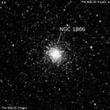 NGC 1866 - рассеянное скопление звёзд. Описание NGC 1866:, Шаровое скопление в созвездии Золотая Рыба