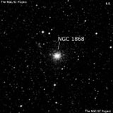 NGC 1868 - рассеянное скопление звёзд. Описание NGC 1868:, Шаровое скопление в созвездии Золотая Рыба