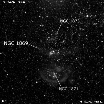 NGC 1869 - рассеянное скопление звёзд. Описание NGC 1869:, Комплекс туманностей в созвездии Золотая Рыба