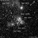 NGC 1876 - рассеянное скопление звёзд. Описание NGC 1876:, Комплекс туманностей в созвездии Золотая Рыба