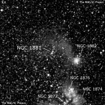 NGC 1881 - рассеянное скопление звёзд. Описание NGC 1881:, Рассеянное скопление в созвездии Золотая Рыба