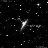 NGC 1888 - спиральная галактика с баром. Описание NGC 1888:, Галактика в созвездии Заяц