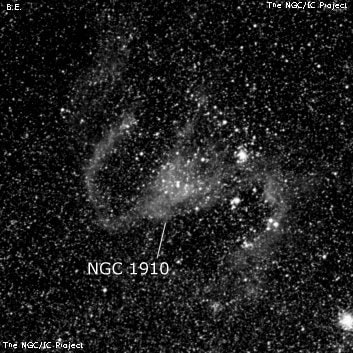 NGC 1910 - рассеянное скопление звёзд. Описание NGC 1910:, Комплекс туманностей в созвездии Золотая Рыба