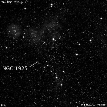 NGC 1925 - рассеянное скопление звёзд. Описание NGC 1925:, Объект глубокого космоса в созвездии Золотая Рыба