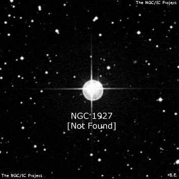 NGC 1927 - по указанным Генри Дрейером координатам, объект повторно не найден; . Описание NGC 1927:, Объект глубокого космоса в созвездии Орион