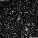 NGC 1928 - рассеянное скопление звёзд. Описание NGC 1928:, Рассеянное скопление в созвездии Золотая Рыба