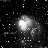NGC 1931 - туманность. Описание NGC 1931:, Комплекс туманностей в созвездии Возничий