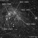 NGC 1962 - рассеянное скопление звёзд. Описание NGC 1962:, Рассеянное скопление в созвездии Золотая Рыба