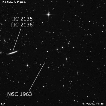 NGC 1963 - рассеянное скопление звёзд. Описание NGC 1963:, Рассеянное скопление в созвездии Голубь