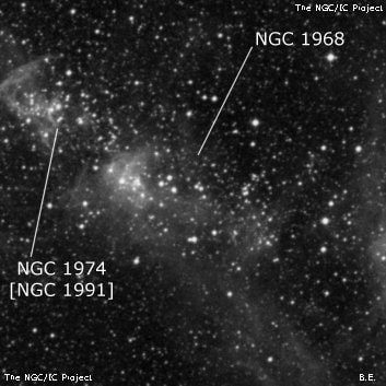 NGC 1968 - рассеянное скопление звёзд. Описание NGC 1968:, Объект глубокого космоса в созвездии Золотая Рыба