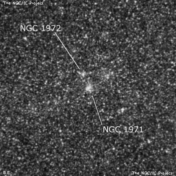 NGC 1971 - рассеянное скопление звёзд. Описание NGC 1971:, Рассеянное скопление в созвездии Золотая Рыба