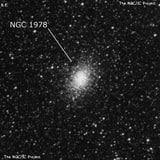 NGC 1978 - рассеянное скопление звёзд. Описание NGC 1978:, Шаровое скопление в созвездии Золотая Рыба