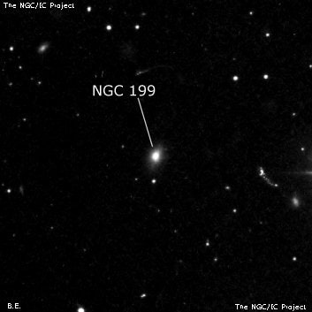 NGC 199 - линзовидная галактика. Описание NGC 199:, Галактика в созвездии Рыбы