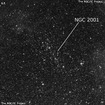 NGC 2001 - рассеянное скопление звёзд. Описание NGC 2001:, Объект глубокого космоса в созвездии Золотая Рыба