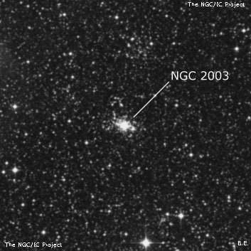 NGC 2003 - рассеянное скопление звёзд. Описание NGC 2003:, Шаровое скопление в созвездии Золотая Рыба