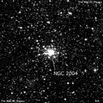 NGC 2004 - рассеянное скопление звёзд. Описание NGC 2004:, Шаровое скопление в созвездии Золотая Рыба
