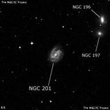 NGC 201 - спиральная галактика с баром. Описание NGC 201:, Галактика в созвездии Кит