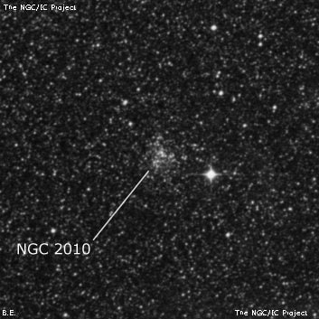 NGC 2010 - рассеянное скопление звёзд. Описание NGC 2010:, Рассеянное скопление в созвездии Столовая Гора