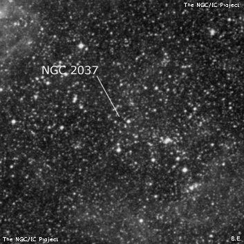 NGC 2037 - рассеянное скопление звёзд. Описание NGC 2037:, Рассеянное скопление в созвездии Золотая Рыба