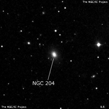 NGC 204 - линзовидная галактика. Описание NGC 204:, Галактика в созвездии Рыбы