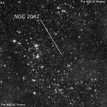 NGC 2042 - рассеянное скопление звёзд. Описание NGC 2042:, Рассеянное скопление в созвездии Золотая Рыба