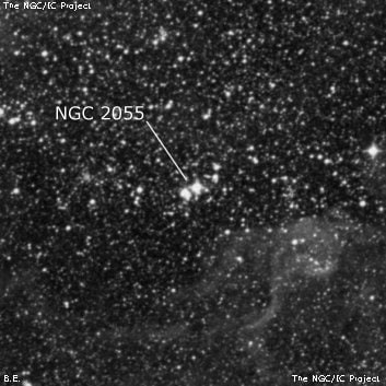 NGC 2055 - рассеянное скопление звёзд. Описание NGC 2055:, Объект глубокого космоса в созвездии Золотая Рыба