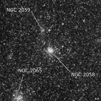 NGC 2058 - рассеянное скопление звёзд. Описание NGC 2058:, Рассеянное скопление в созвездии Столовая Гора