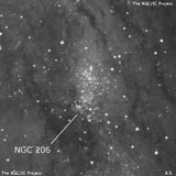 NGC 206 - H 2 -регион или часть галактики. Описание NGC 206:, Объект глубокого космоса в созвездии Андромеда