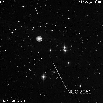 NGC 2061 - группа звёзд. Описание NGC 2061:, Рассеянное скопление в созвездии Голубь