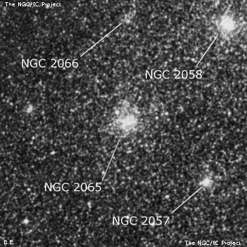 NGC 2065 - рассеянное скопление звёзд. Описание NGC 2065:, Рассеянное скопление в созвездии Столовая Гора