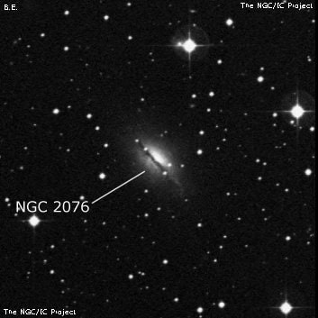 NGC 2076 - линзовидная галактика. Описание NGC 2076:, Галактика в созвездии Заяц