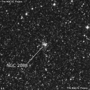 NGC 2088 - рассеянное скопление звёзд. Описание NGC 2088:, Рассеянное скопление в созвездии Золотая Рыба