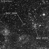 NGC 2094 - рассеянное скопление звёзд. Описание NGC 2094:, Рассеянное скопление в созвездии Золотая Рыба