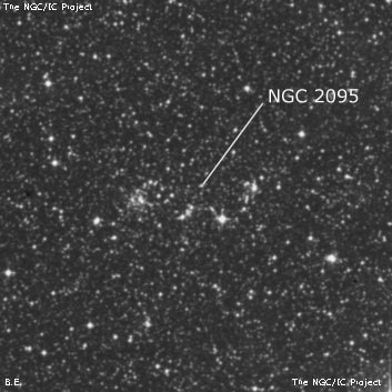 NGC 2095 - рассеянное скопление звёзд. Описание NGC 2095:, Рассеянное скопление в созвездии Золотая Рыба