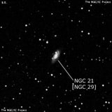 NGC 21 - спиральная галактика с баром. Описание NGC 21:, Объект глубокого космоса в созвездии Андромеда