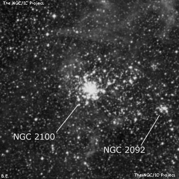 NGC 2100 - рассеянное скопление звёзд. Описание NGC 2100:, Шаровое скопление в созвездии Золотая Рыба