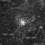 NGC 2100 - рассеянное скопление звёзд. Описание NGC 2100:, Шаровое скопление в созвездии Золотая Рыба