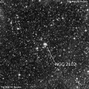 NGC 2102 - рассеянное скопление звёзд. Описание NGC 2102:, Рассеянное скопление в созвездии Золотая Рыба