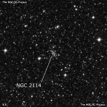 NGC 2114 - рассеянное скопление звёзд. Описание NGC 2114:, Рассеянное скопление в созвездии Золотая Рыба