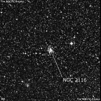 NGC 2116 - рассеянное скопление звёзд. Описание NGC 2116:, Рассеянное скопление в созвездии Золотая Рыба